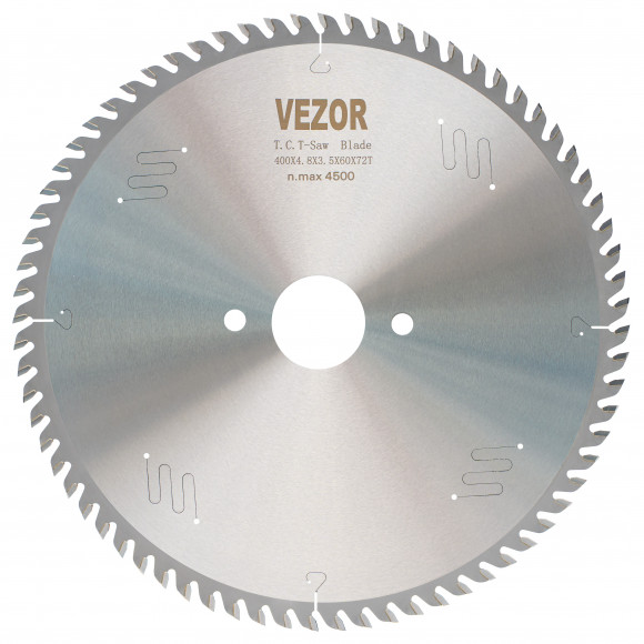 Диск пильный VEZOR (D400 B/b4,8/3,5 d60 Z72) по ДСП, МДФ, фанере клееной, МДФ, OSB