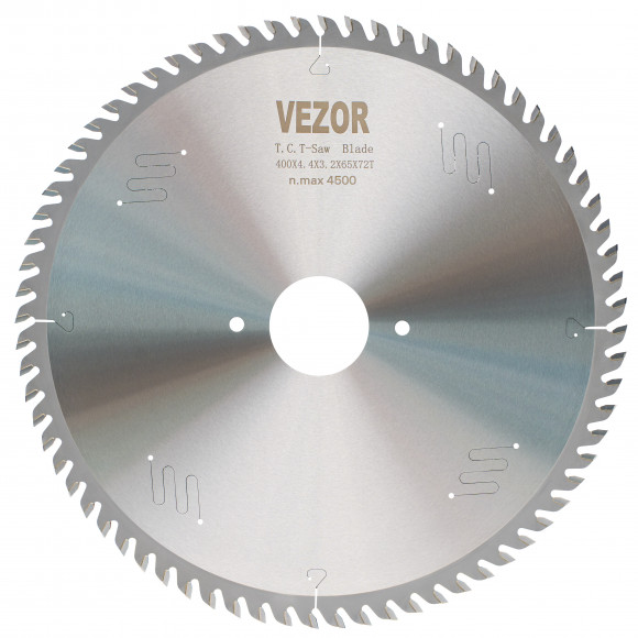 Диск пильный VEZOR (D400 B/b4,4/3,2 d65 Z72) по ДСП, МДФ, фанере клееной, МДФ, OSB