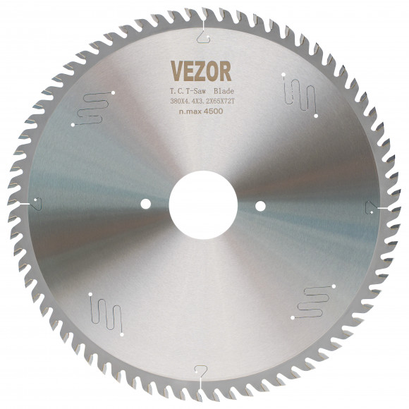Диск пильный VEZOR (D380 B/b4,4/3,2 d65 Z72) по ДСП, МДФ, фанере клееной, МДФ, OSB