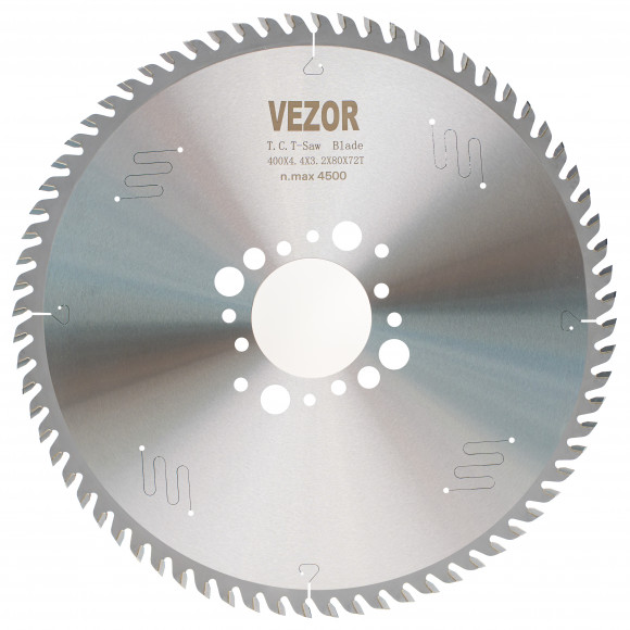 Диск пильный VEZOR (D400 B/b4,4/3,2 d80 Z72) по ДСП, МДФ, фанере клееной, МДФ, OSB