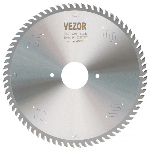 Диск пильный VEZOR (D350 B/b4,4/3,2 d65 Z72) по ДСП, МДФ, фанере клееной, МДФ, OSB