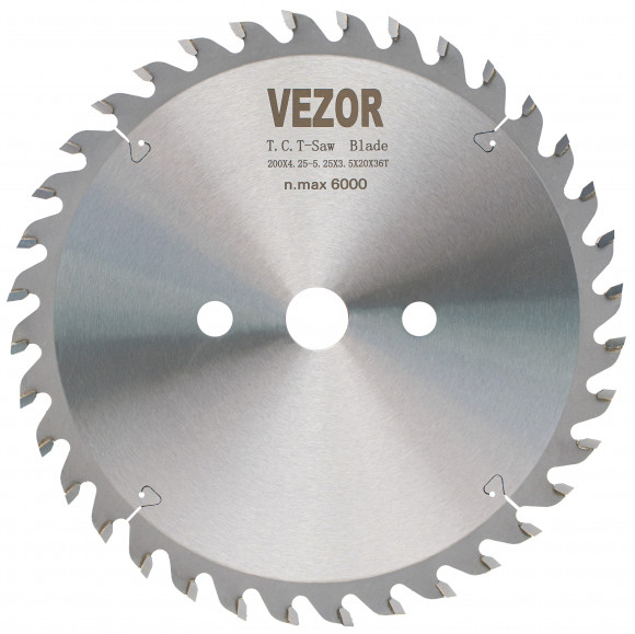 Диск пильный подрезной конический VEZOR (D200 4,25-5,25 d20 Z36)