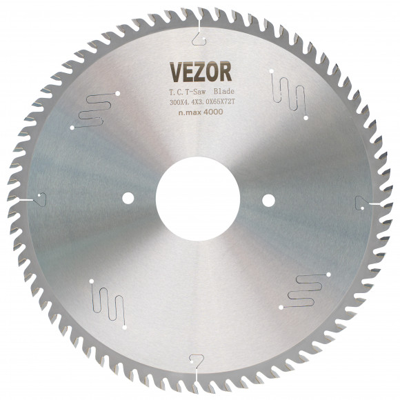Диск пильный VEZOR (D300 B/b4,4/3,0 d65 Z72) по ДСП, МДФ, фанере клееной, МДФ, OSB