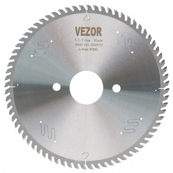 Диск пильный VEZOR (D300 B/b4,4/3,2 d60 Z72) по ДСП, МДФ, фанере клееной, МДФ, OSB